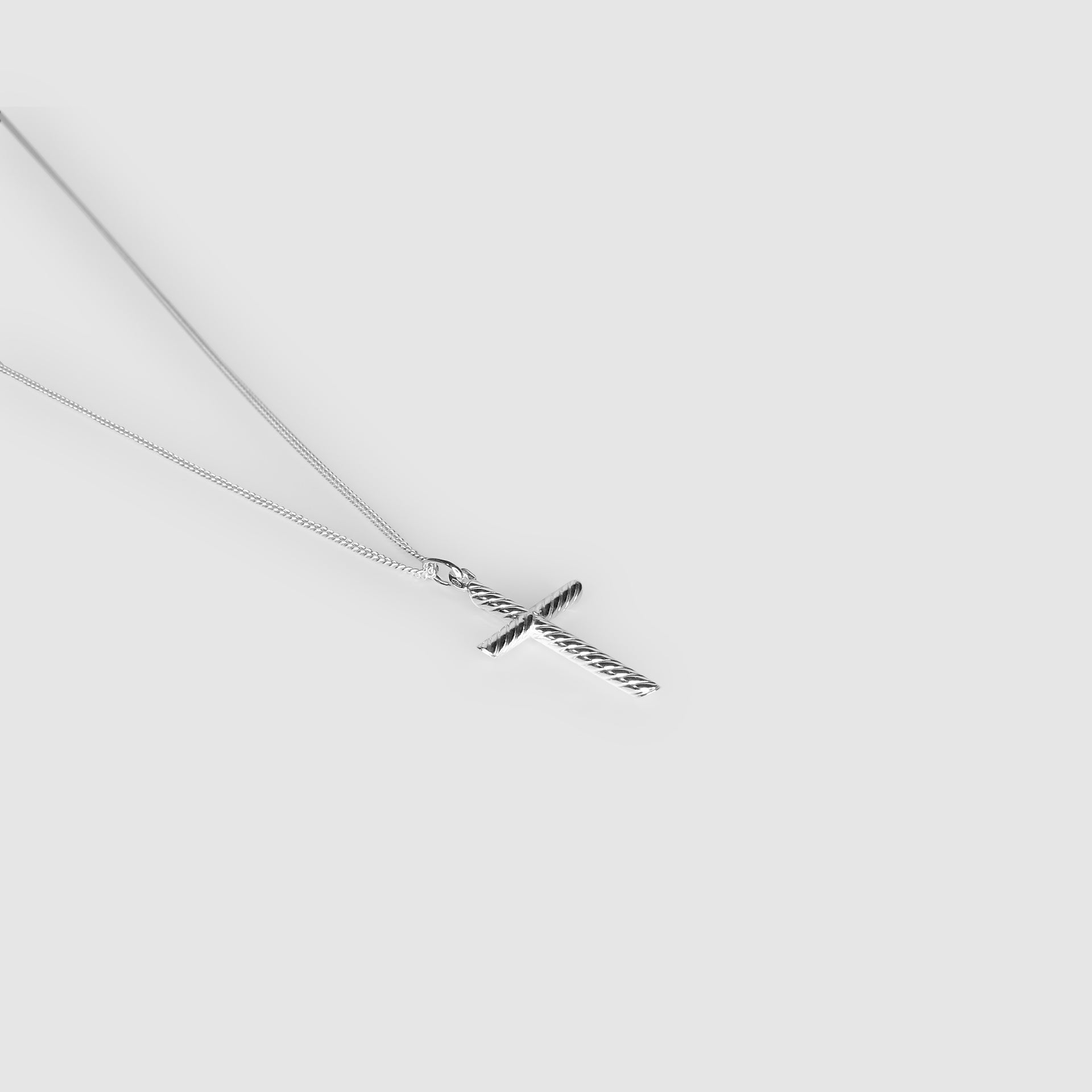 Tubed Cross Necklace X Classic Curb