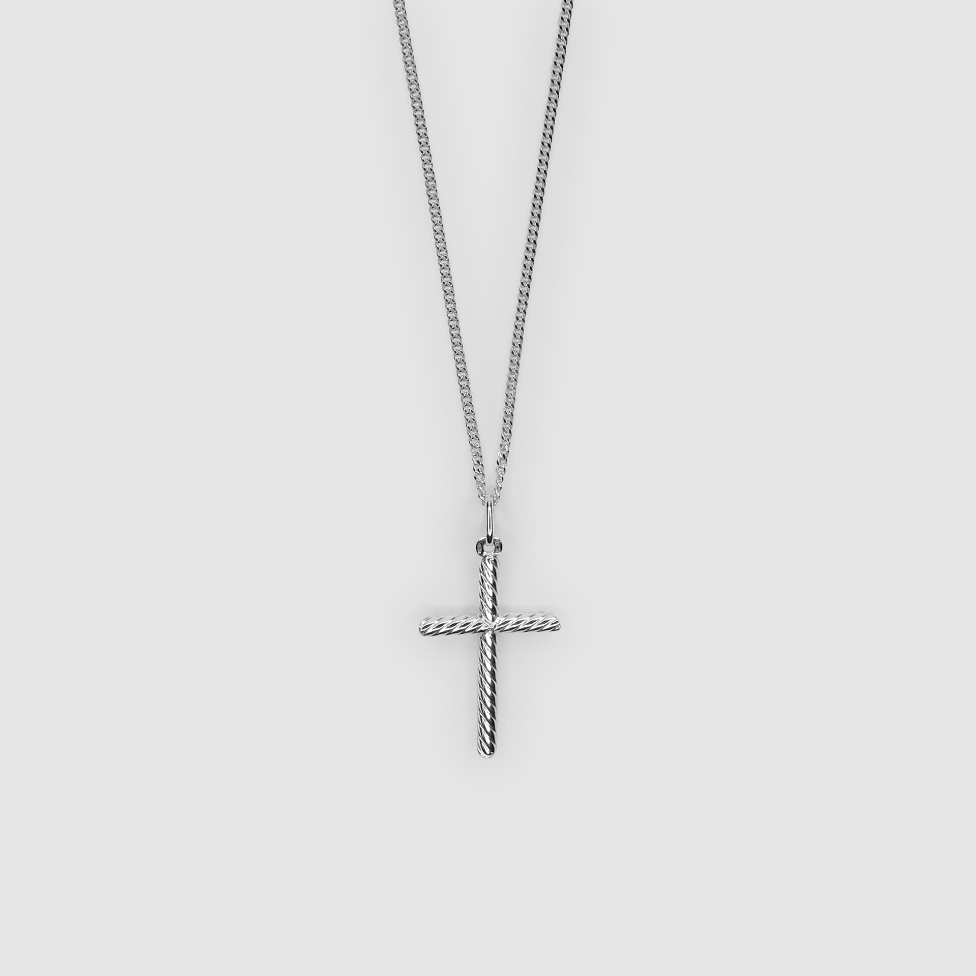 Tubed Cross Necklace X Classic Curb