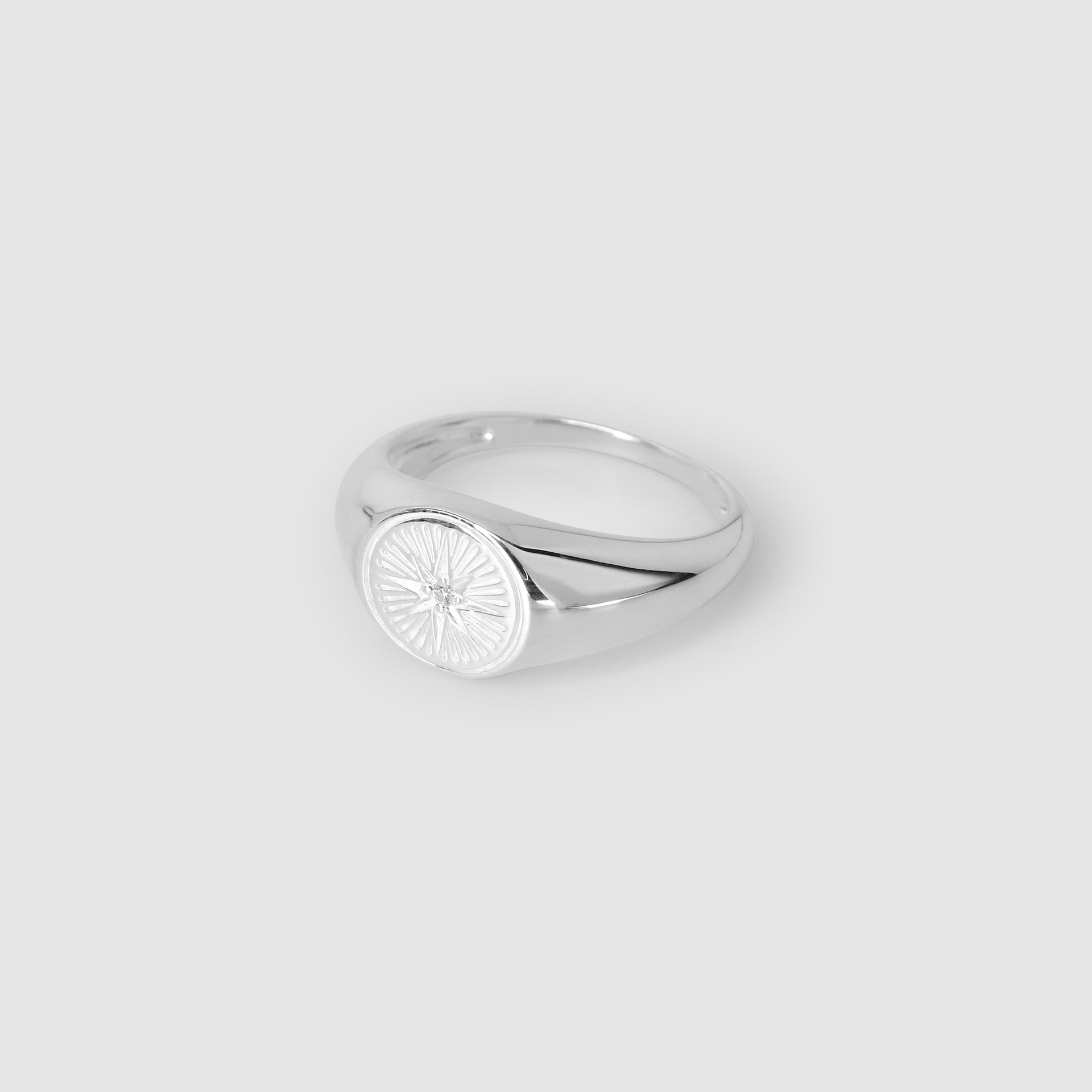 Zirconia Pole Star Signet Ring