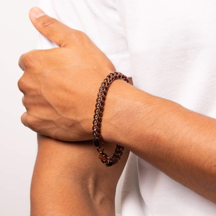 Coffee Plated Box Chevron Bracelet