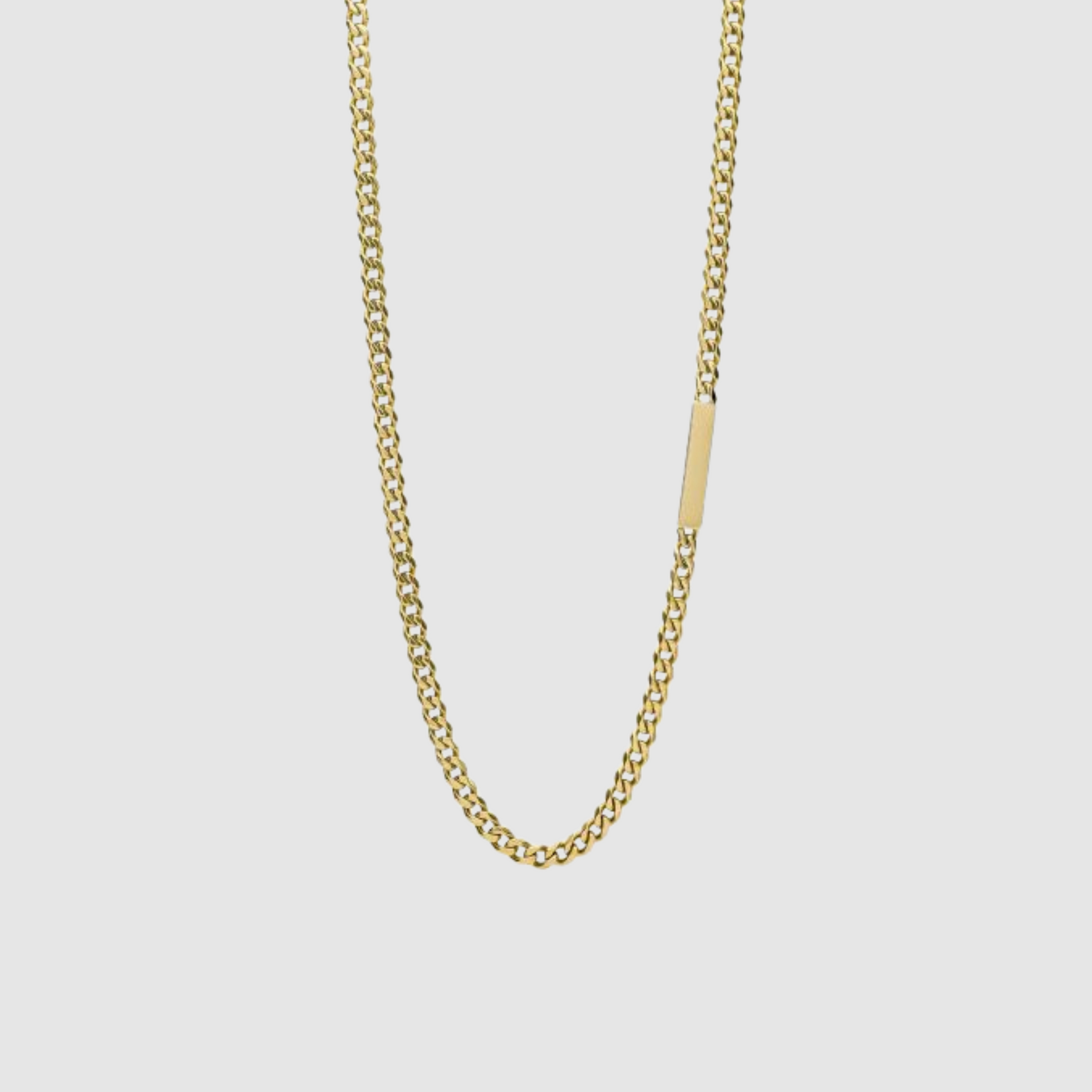 Gold Chain Necklace with Offset Bar