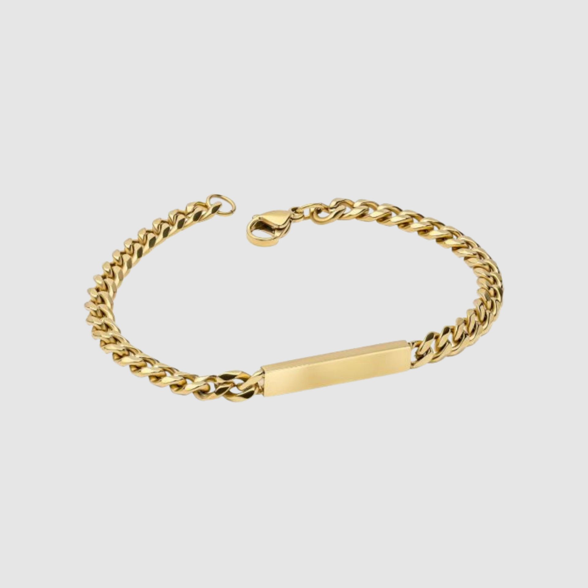 Gold Chain Bracelet with Rectangular Bar