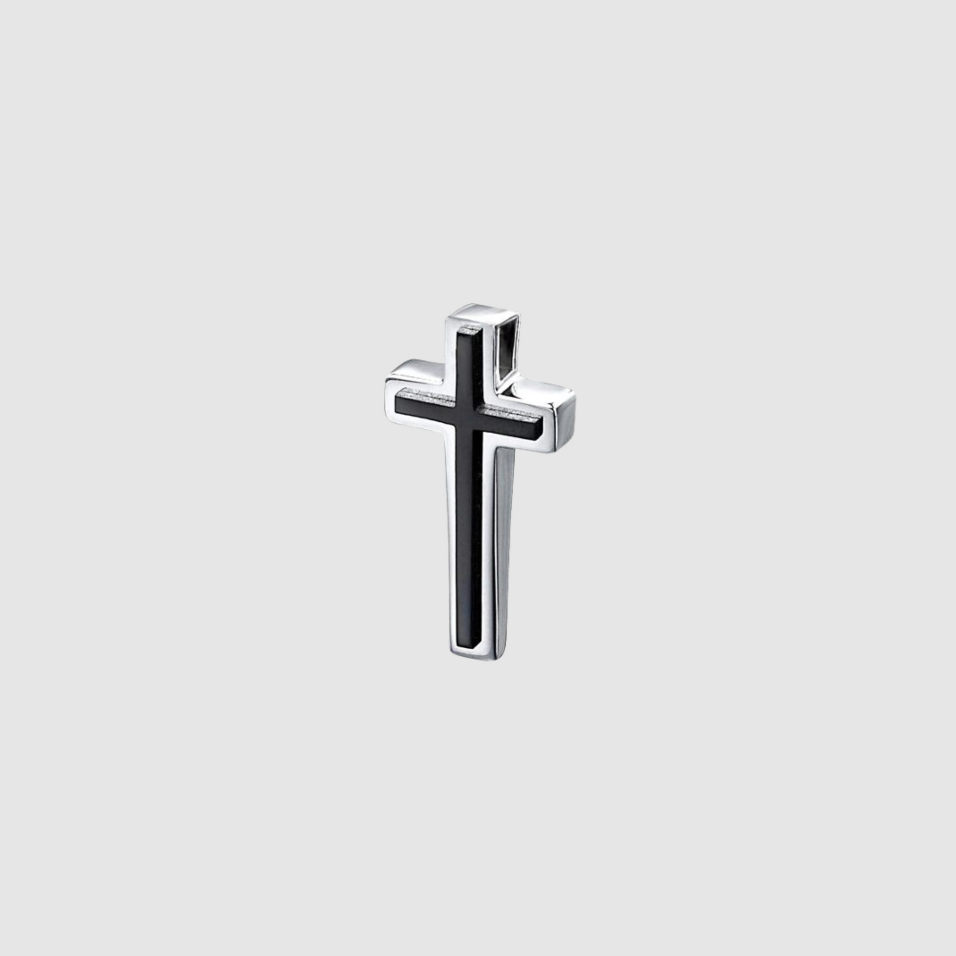 Black IP Detail Cross Pendant