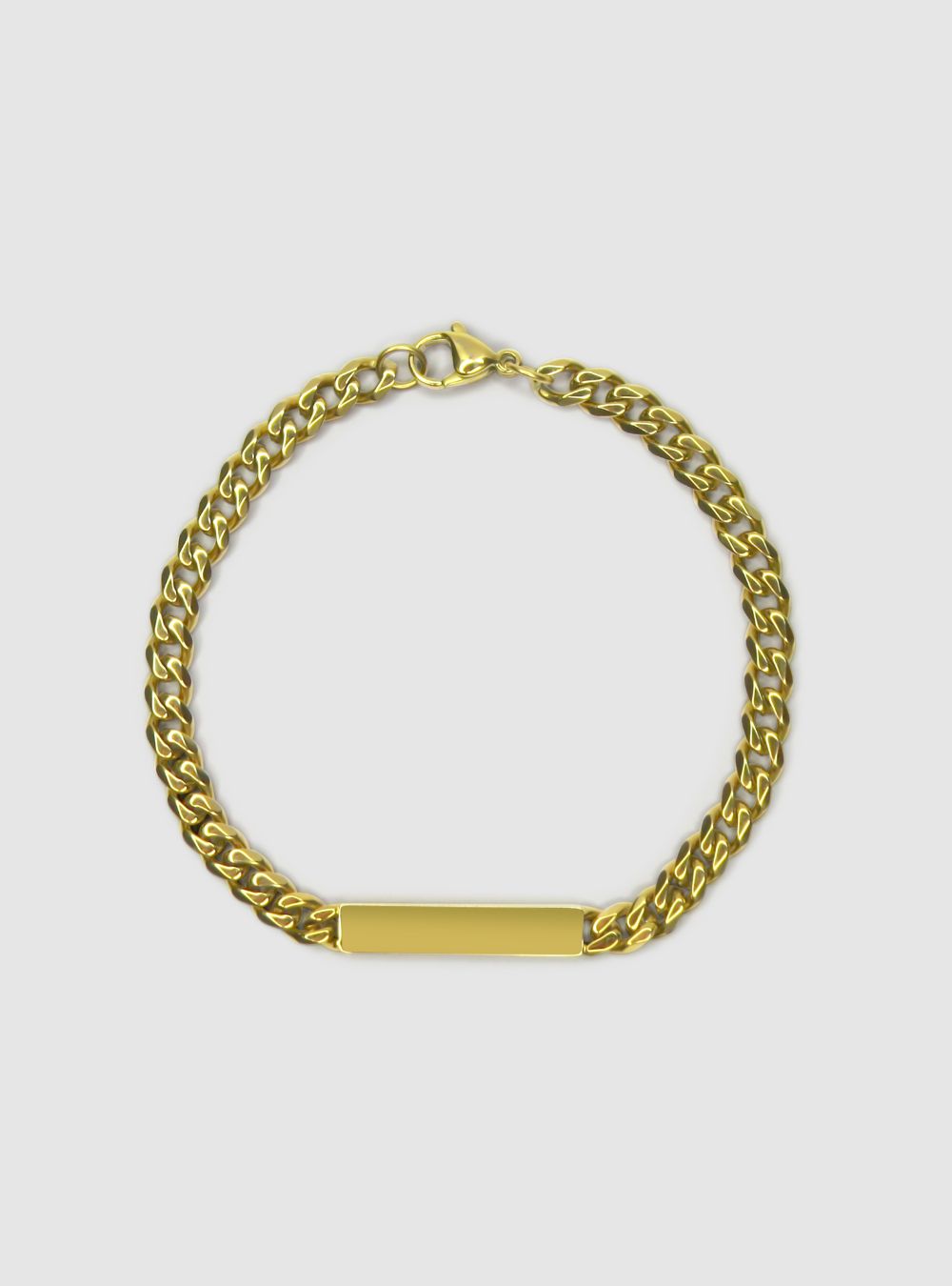 Gold Chain Bracelet with Rectangular Bar
