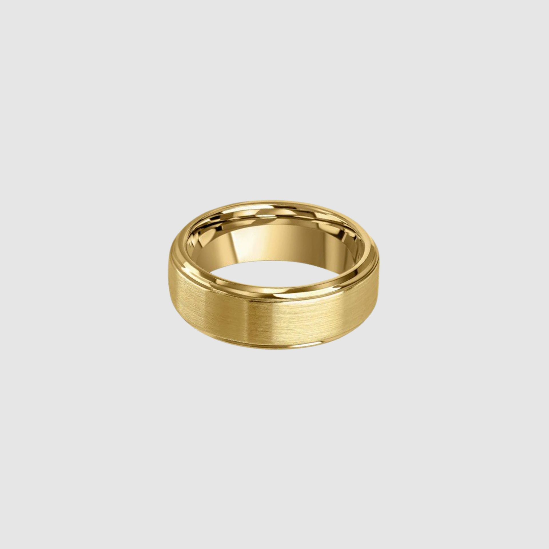 Brushed Gold Plated Tungsten Ring