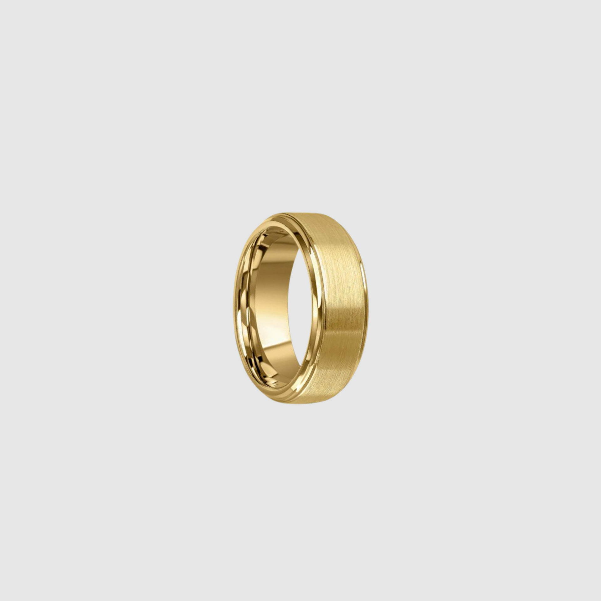 Brushed Gold Plated Tungsten Ring