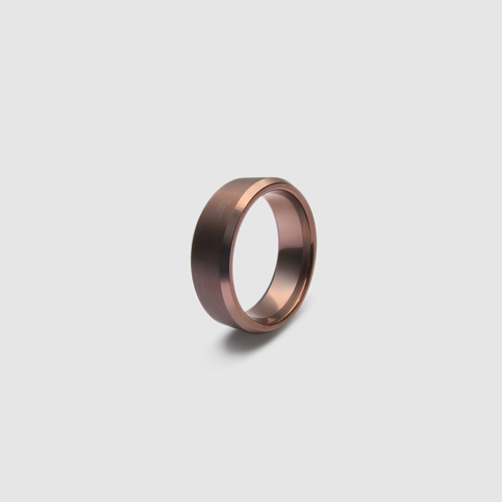 Brushed Coffee Plated Tungsten Ring