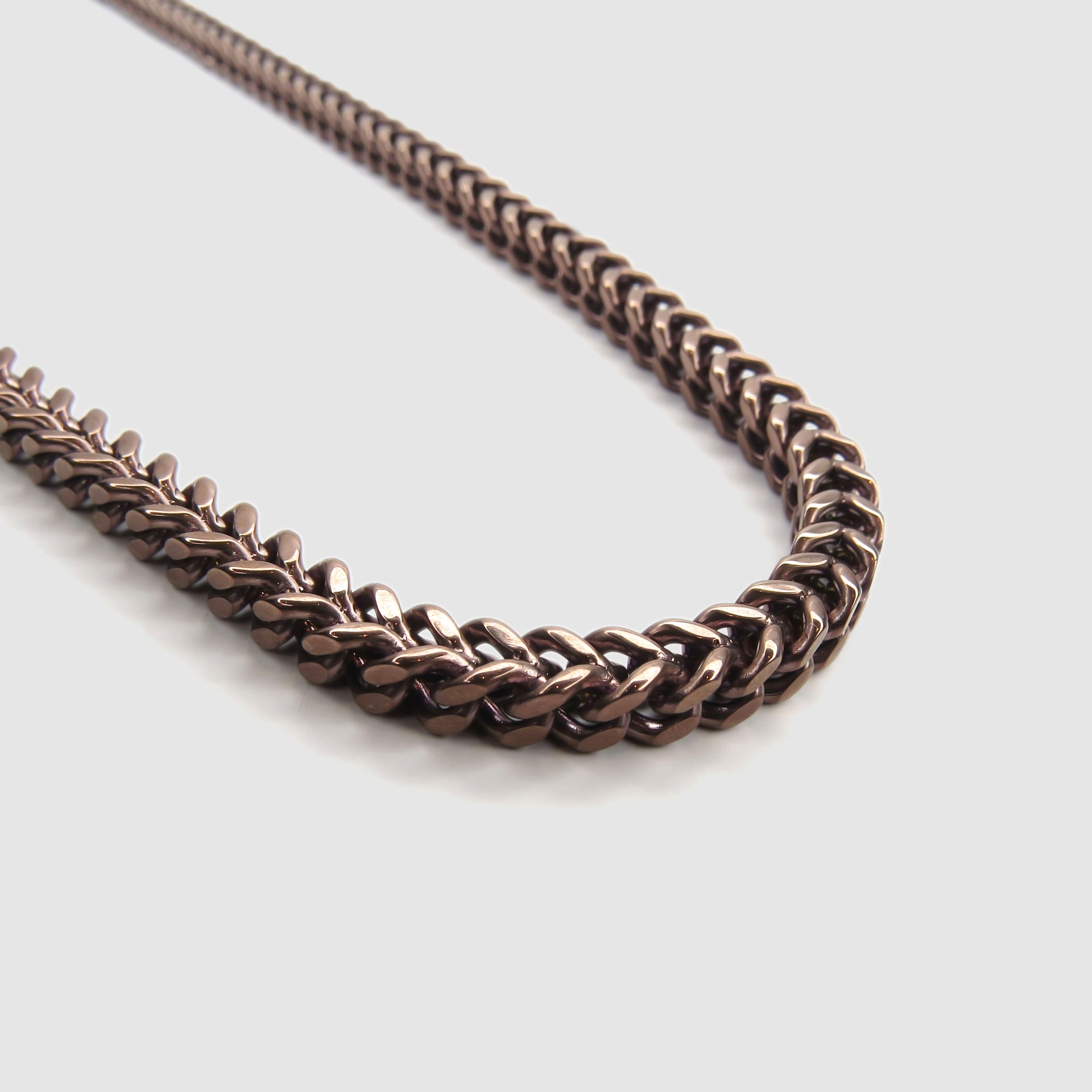 Coffee Plated Box Chevron Chain