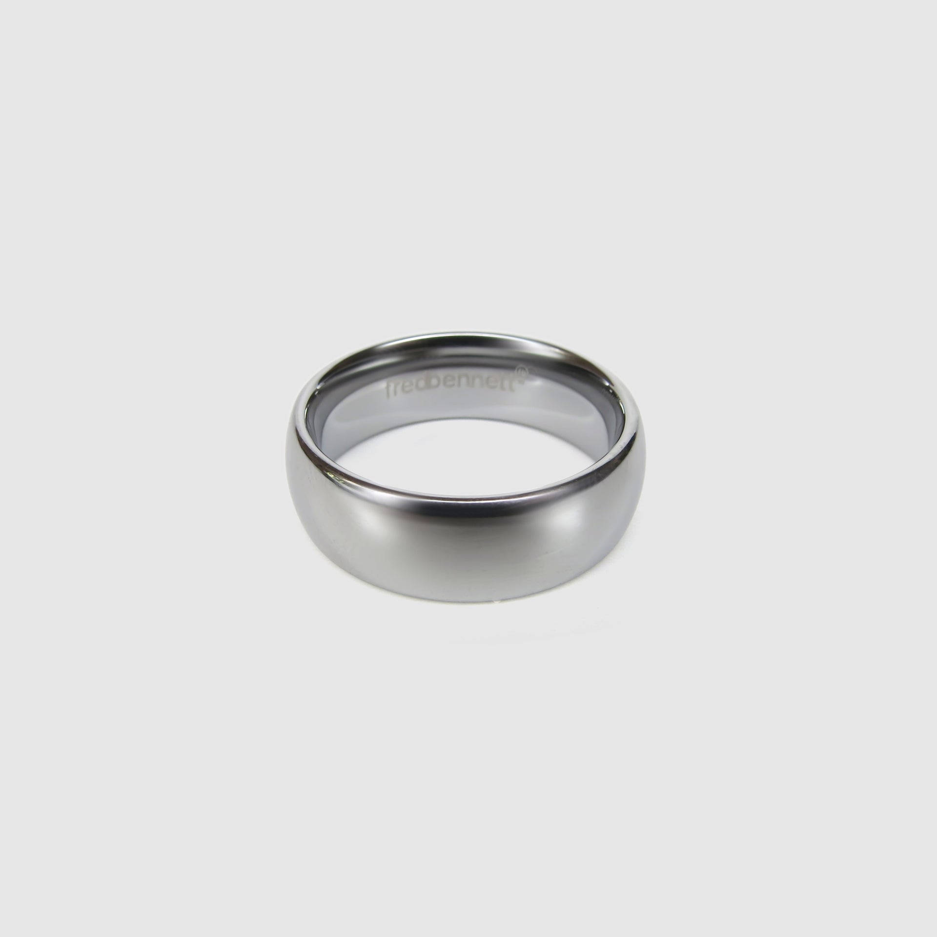 Silver Polished Tungsten Ring