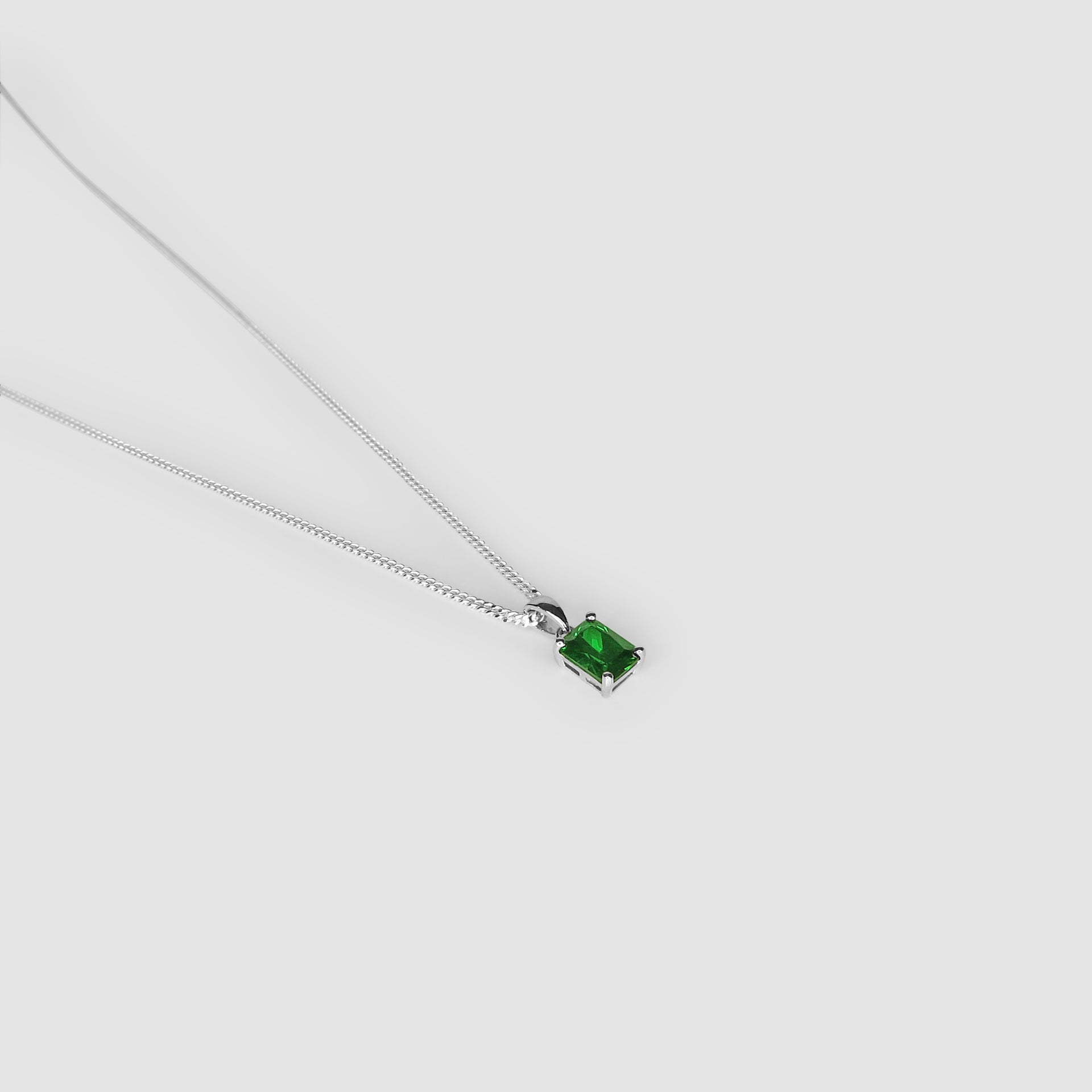Silver Emerald Green Pendant
