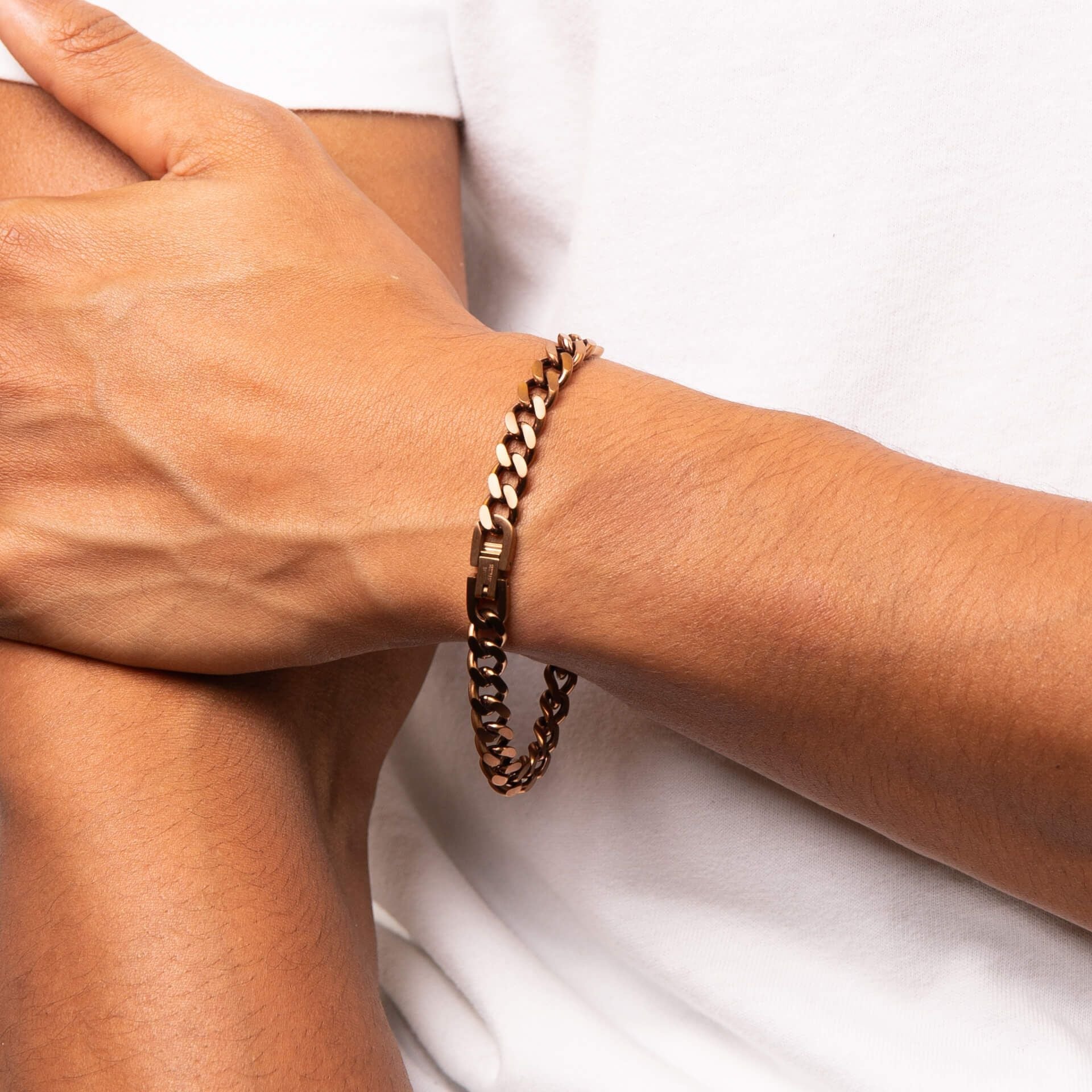 Coffee Plated Spiga Link Bracelet