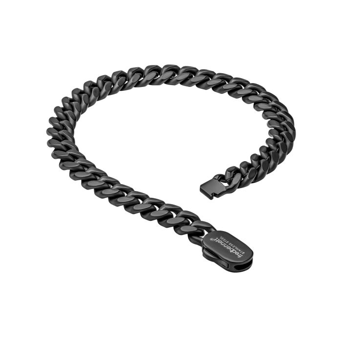 Black Brushed Curb Chain Bracelet